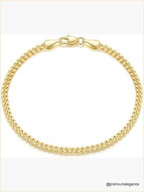 14K Gold Cuban Chain Bracelet for Women Classic Charm Link Bracelet Fashion